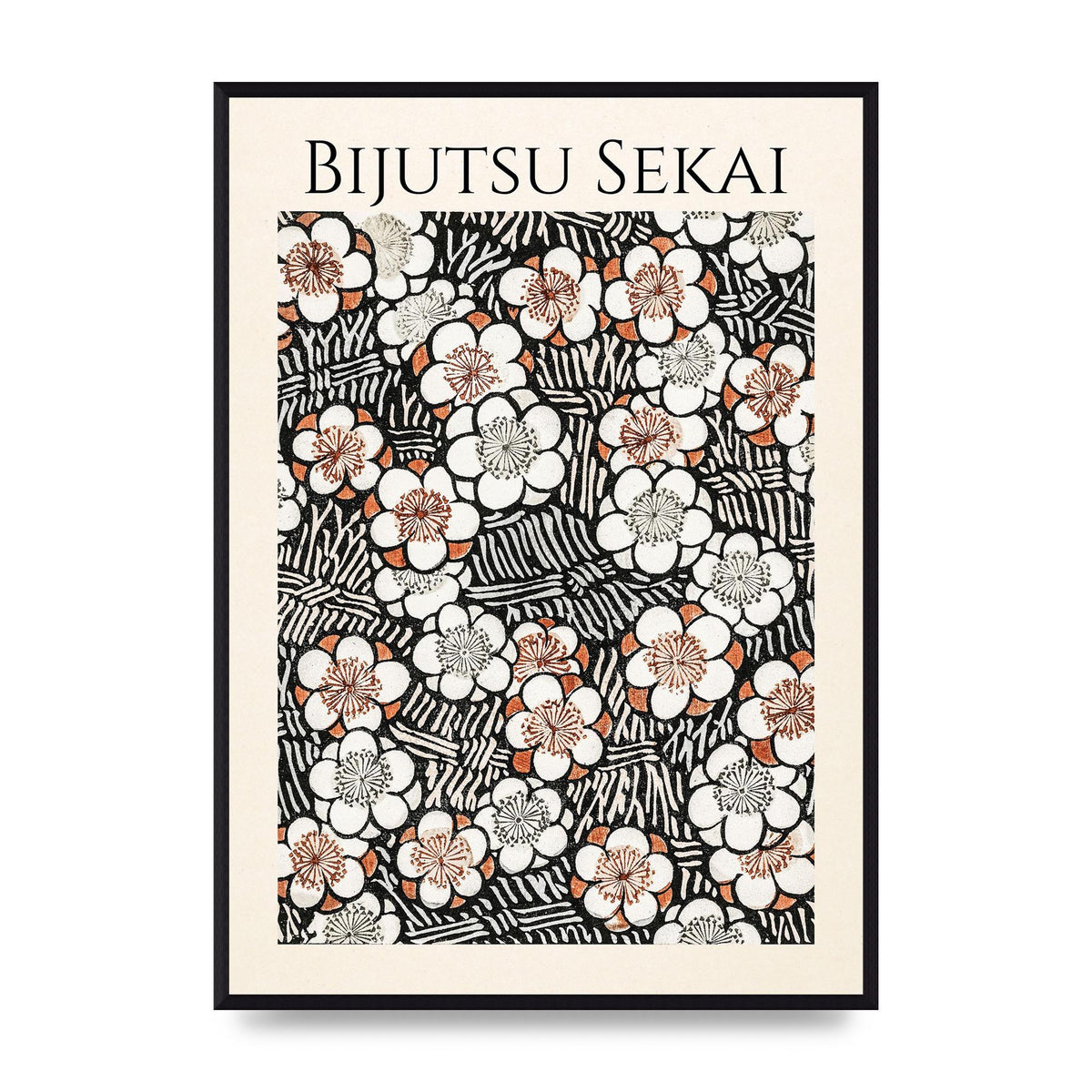 Bijutsu Sekai Floral Pattern 2 Illustration Printed Poster - A2 framed