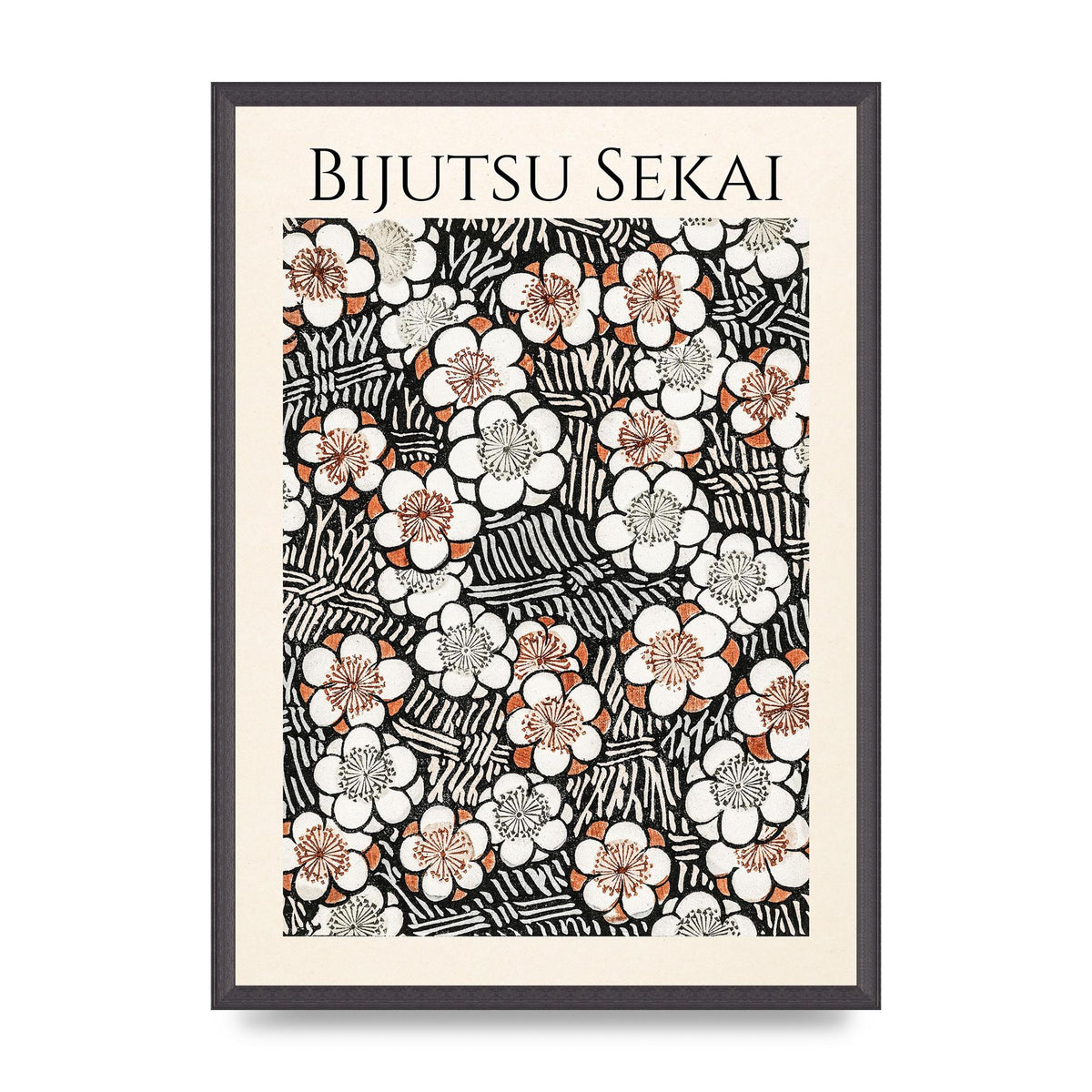Bijutsu Sekai Floral Pattern 2 Illustration Printed Poster - A2 framed
