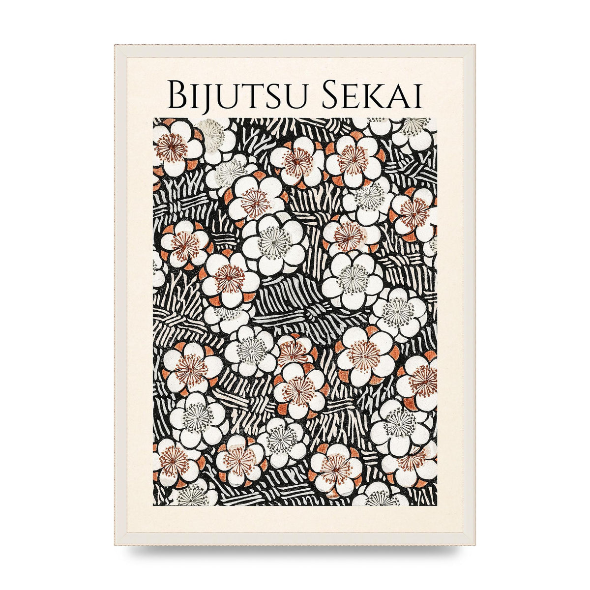Bijutsu Sekai Floral Pattern 2 Illustration Printed Poster - A2 framed