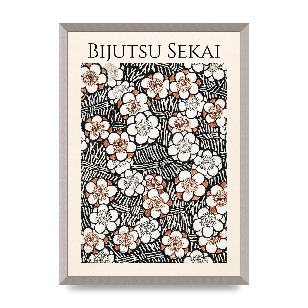 Bijutsu Sekai Floral Pattern 2 Illustration Printed Poster - A2 framed