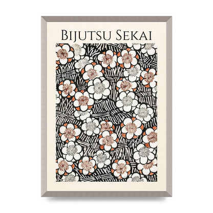 Bijutsu Sekai Floral Pattern 2 Illustration Printed Poster - A2 framed