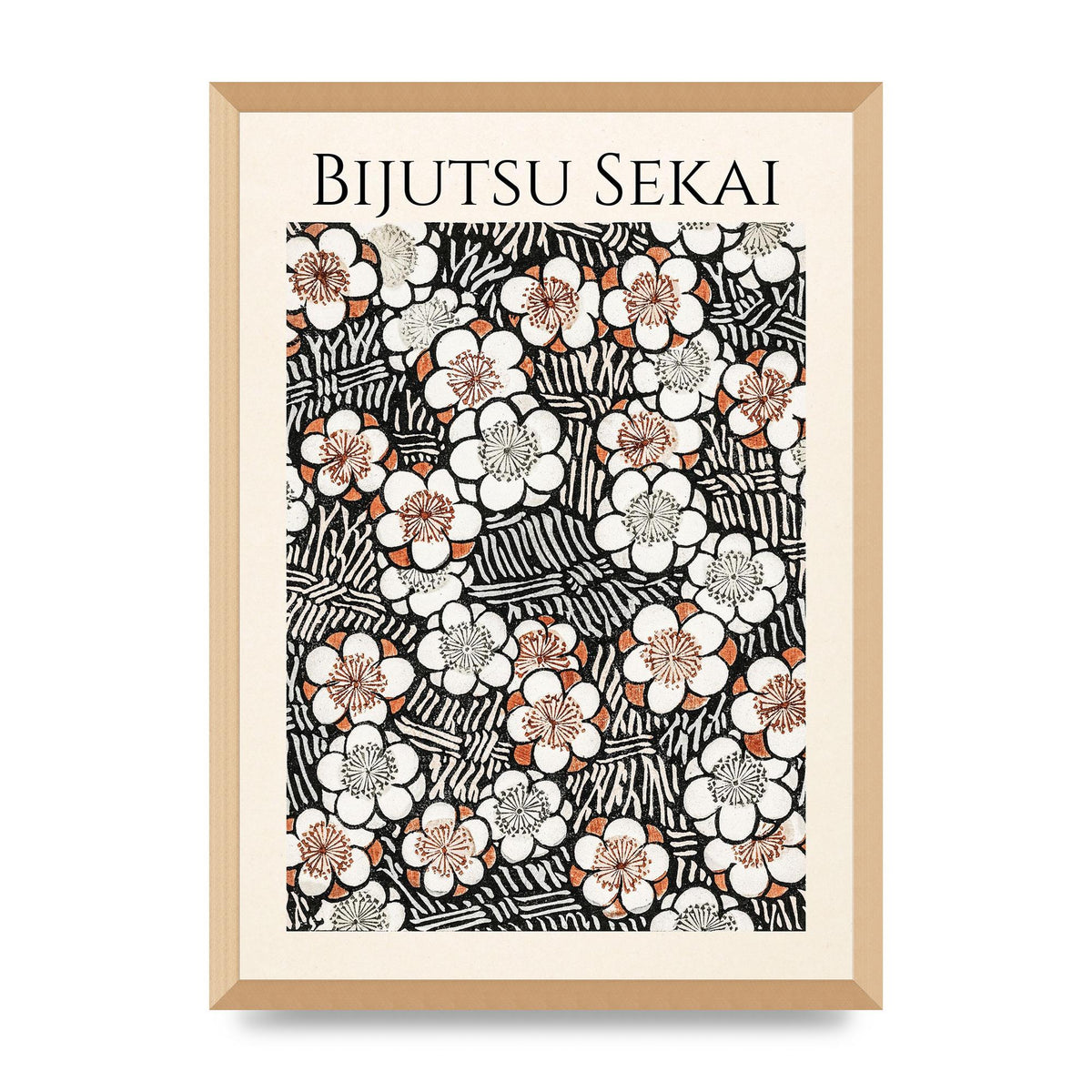 Bijutsu Sekai Floral Pattern 2 Illustration Printed Poster - A2 framed