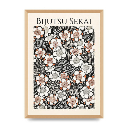 Bijutsu Sekai Floral Pattern 2 Illustration Printed Poster - A2 framed