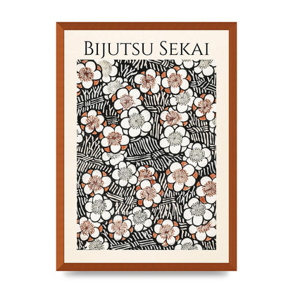 Bijutsu Sekai Floral Pattern 2 Illustration Printed Poster - A2 framed