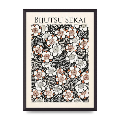 Bijutsu Sekai Floral Pattern 2 Illustration Printed Poster - A2 framed