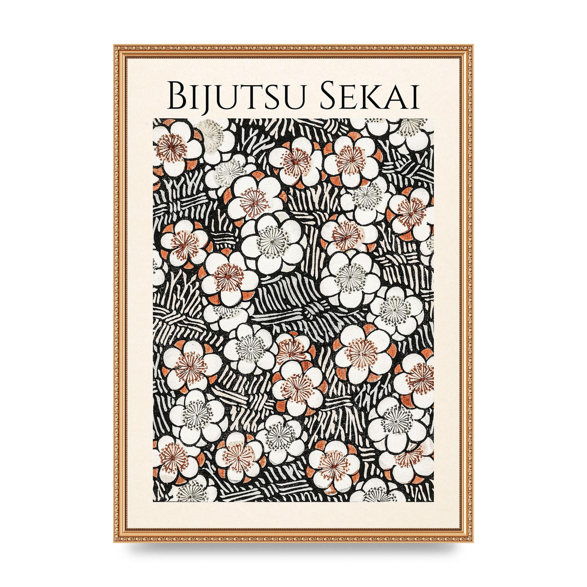 Bijutsu Sekai Floral Pattern 2 Illustration Printed Poster - A2 framed