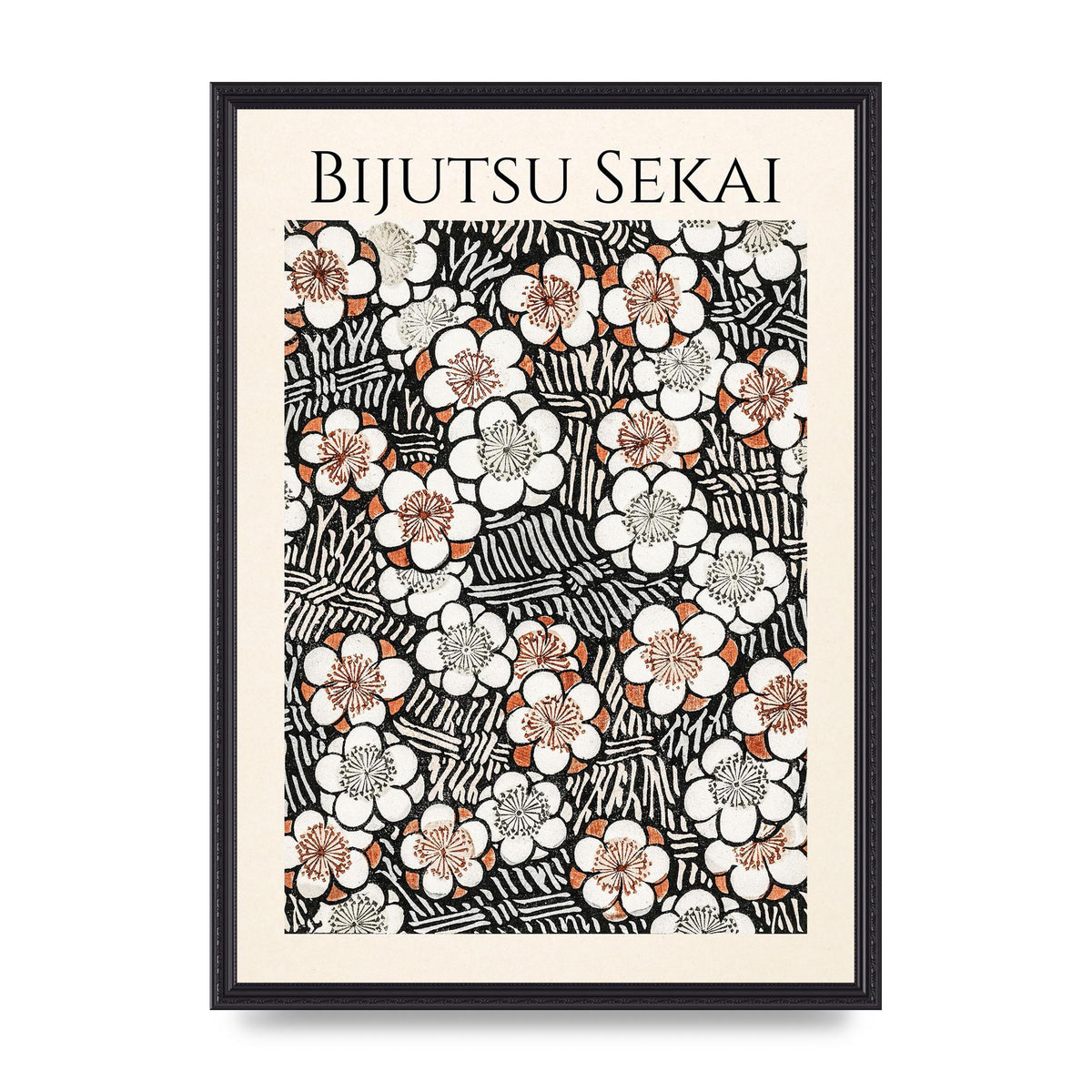 Bijutsu Sekai Floral Pattern 2 Illustration Printed Poster - A2 framed