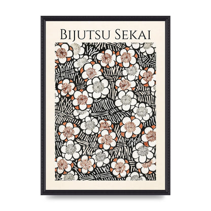 Bijutsu Sekai Floral Pattern 2 Illustration Printed Poster - A2 framed