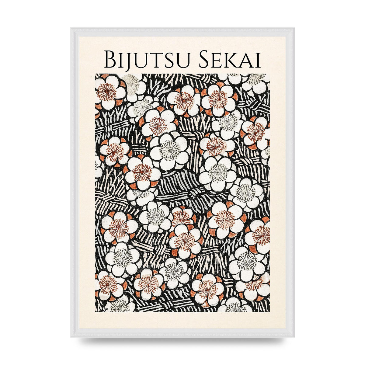 Bijutsu Sekai Floral Pattern 2 Illustration Printed Poster - A2 framed