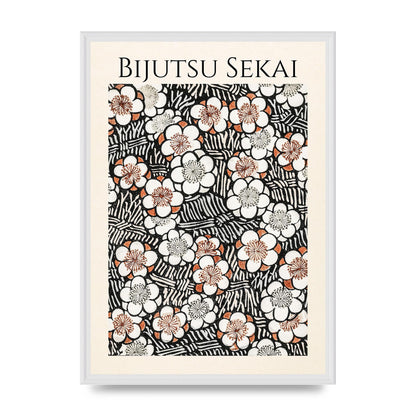 Bijutsu Sekai Floral Pattern 2 Illustration Printed Poster - A2 framed