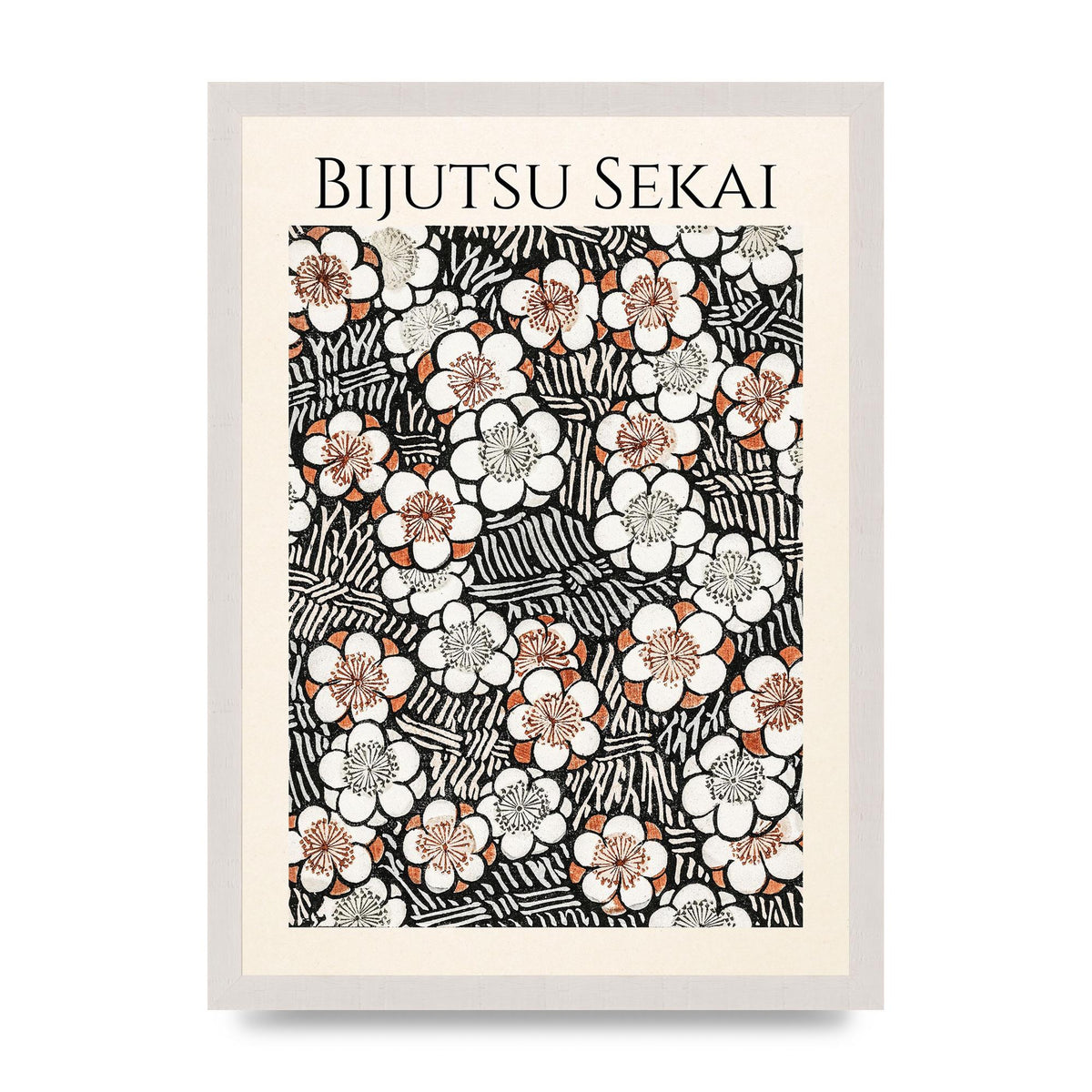 Bijutsu Sekai Floral Pattern 2 Illustration Printed Poster - A3 framed