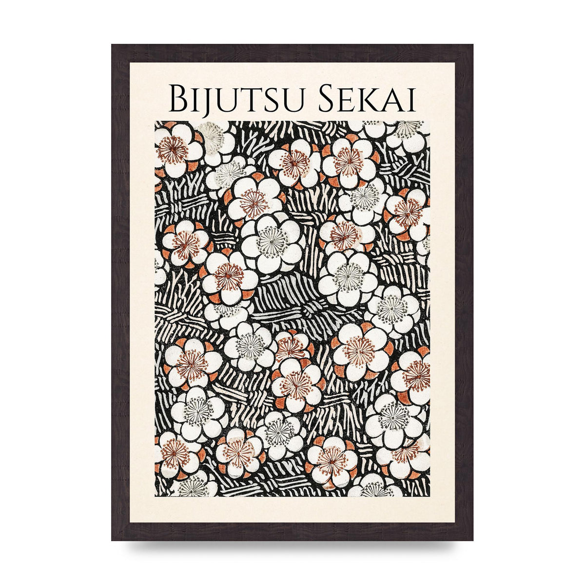 Bijutsu Sekai Floral Pattern 2 Illustration Printed Poster - A3 framed