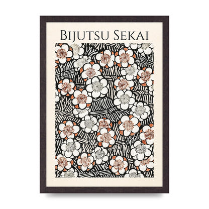 Bijutsu Sekai Floral Pattern 2 Illustration Printed Poster - A3 framed