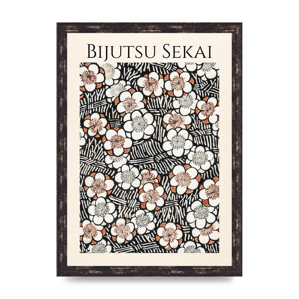 Bijutsu Sekai Floral Pattern 2 Illustration Printed Poster - A3 framed