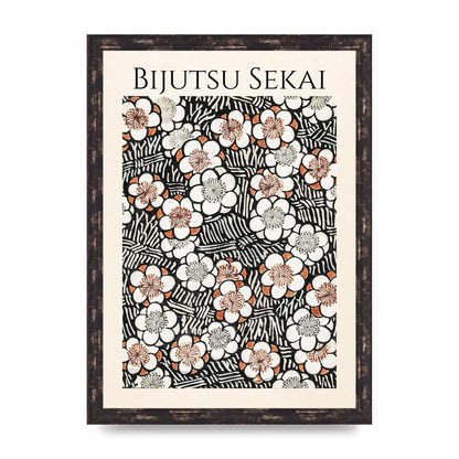 Bijutsu Sekai Floral Pattern 2 Illustration Printed Poster - A3 framed