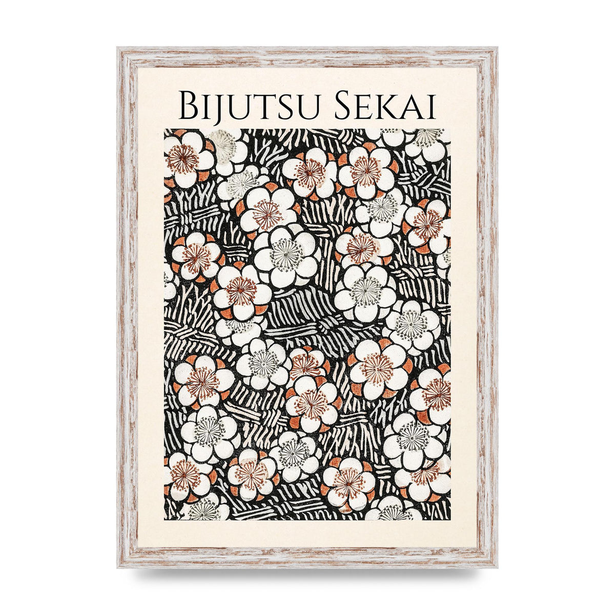 Bijutsu Sekai Floral Pattern 2 Illustration Printed Poster - A3 framed