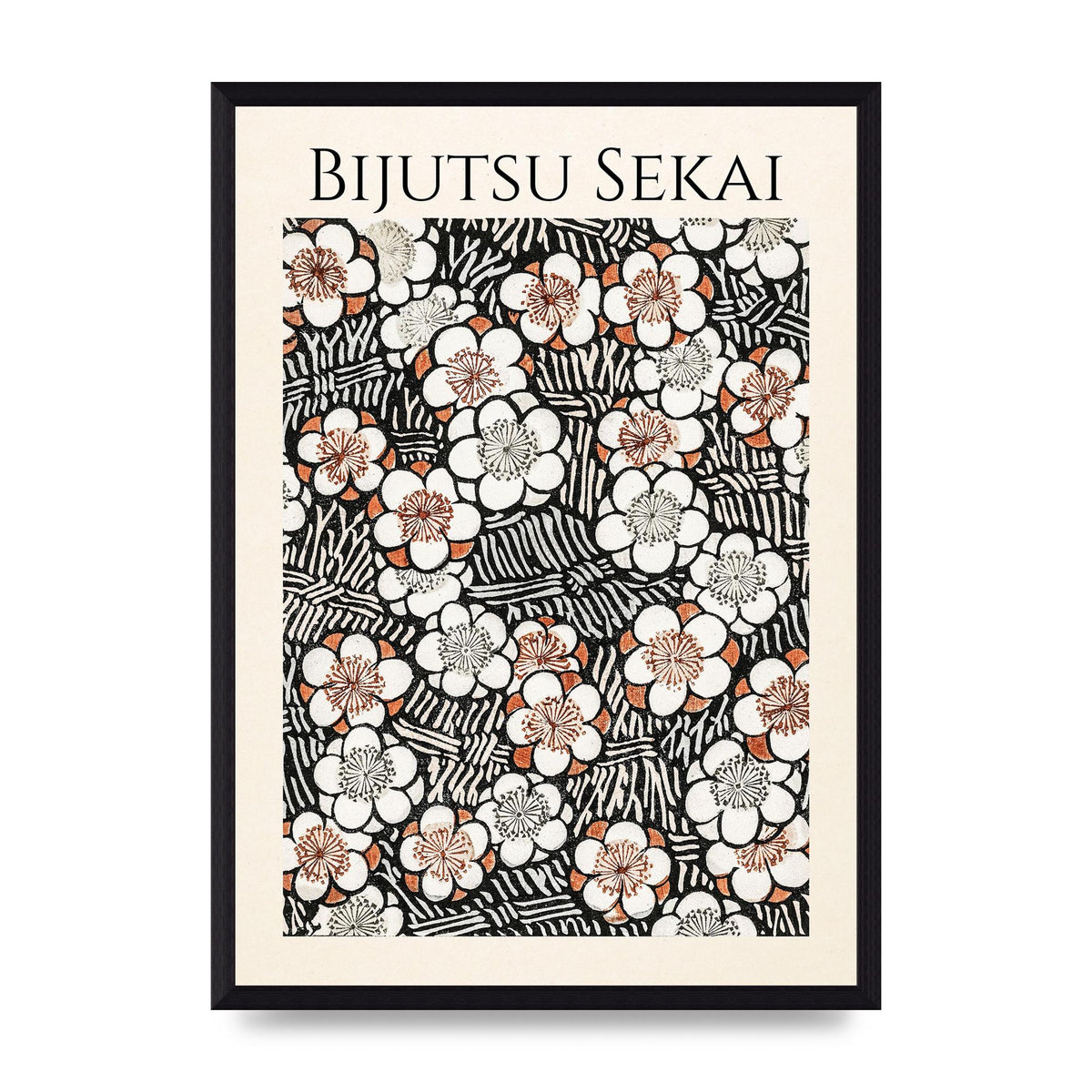 Bijutsu Sekai Floral Pattern 2 Illustration Printed Poster - A3 framed