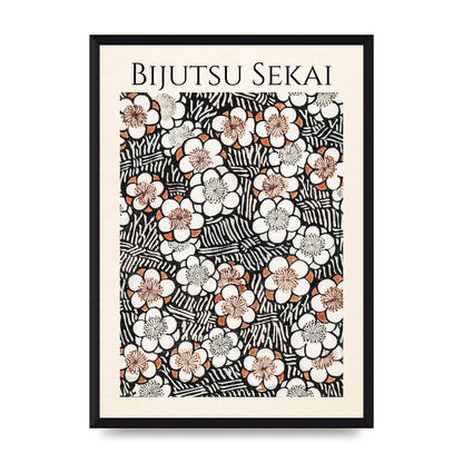 Bijutsu Sekai Floral Pattern 2 Illustration Printed Poster - A3 framed