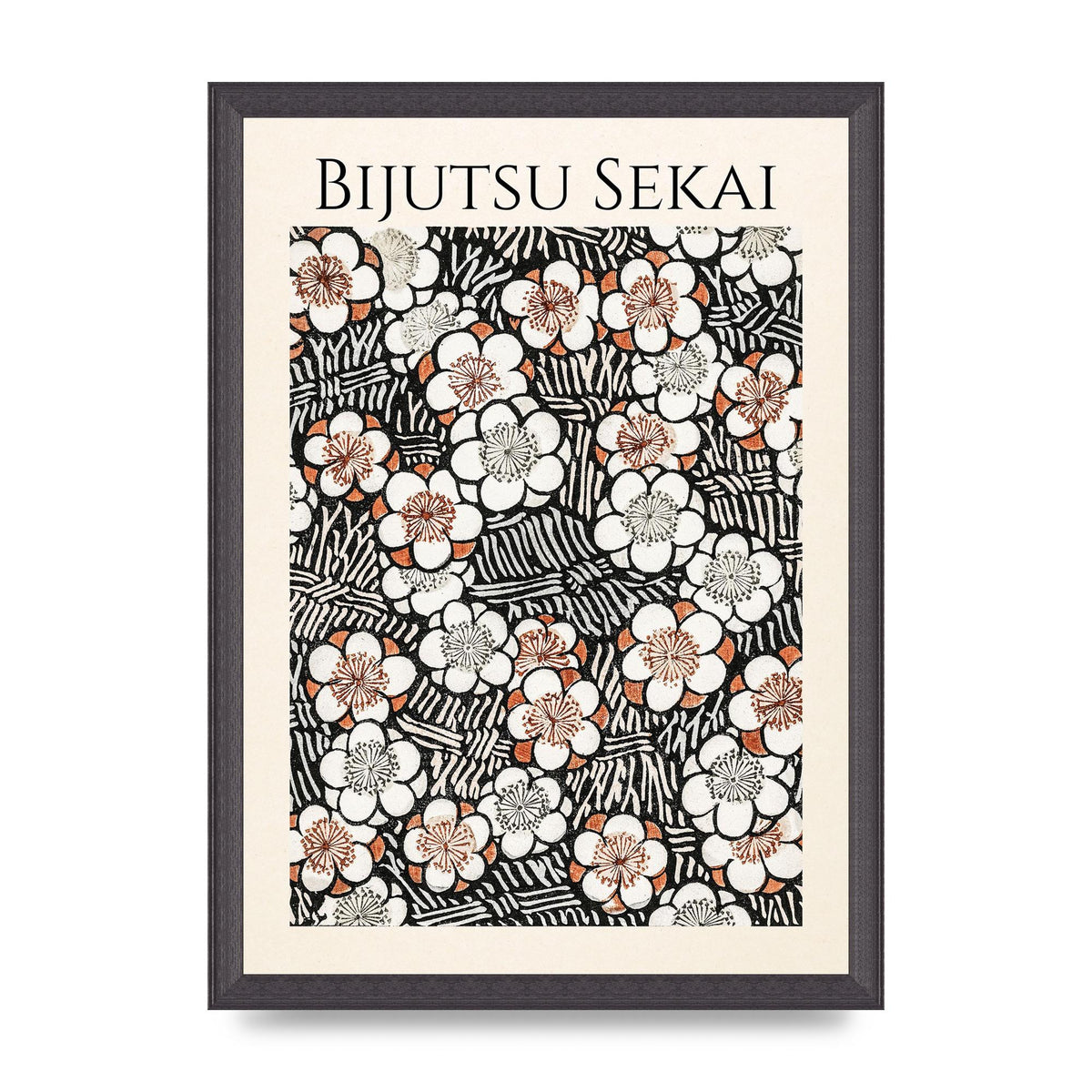 Bijutsu Sekai Floral Pattern 2 Illustration Printed Poster - A3 framed
