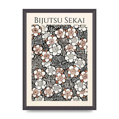Bijutsu Sekai Floral Pattern 2 Illustration Printed Poster - A3 framed