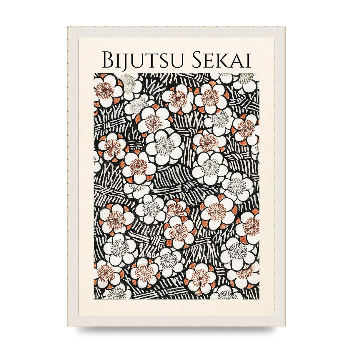 Bijutsu Sekai Floral Pattern 2 Illustration Printed Poster - A3 framed