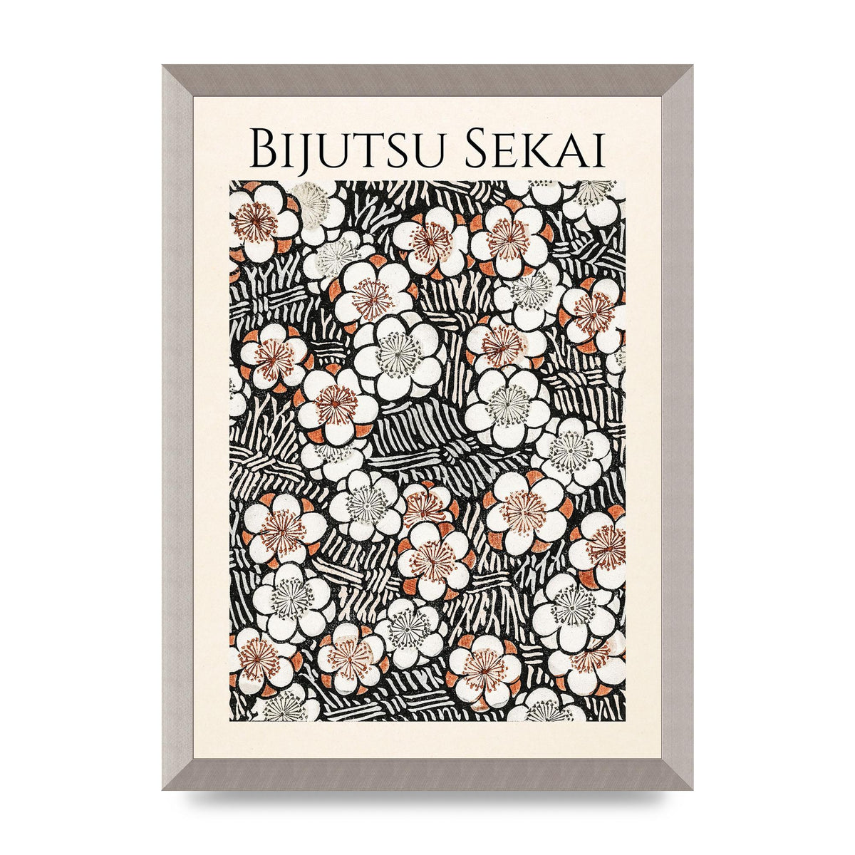 Bijutsu Sekai Floral Pattern 2 Illustration Printed Poster - A3 framed