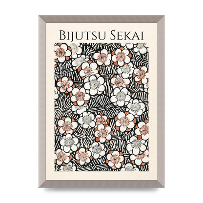 Bijutsu Sekai Floral Pattern 2 Illustration Printed Poster - A3 framed