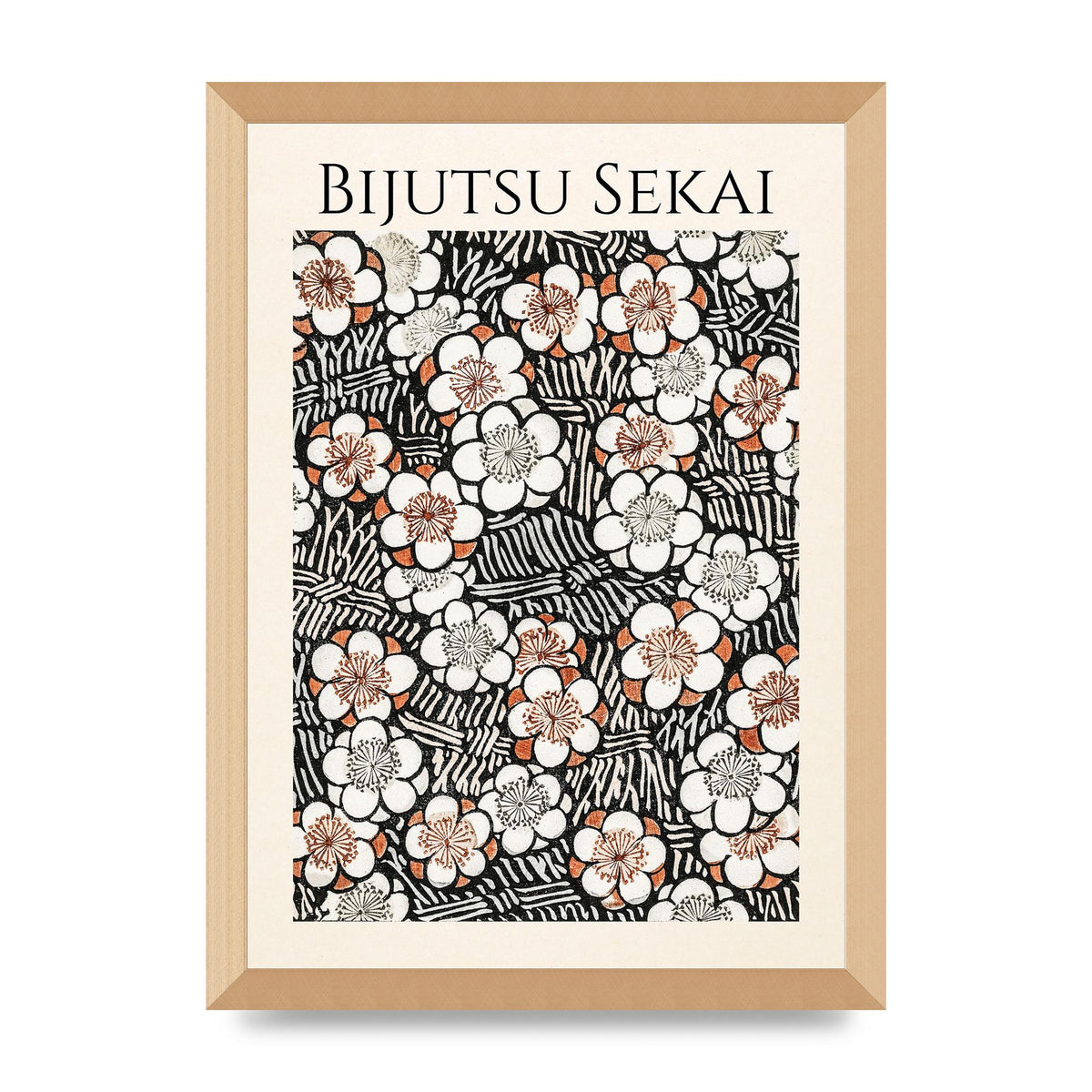 Bijutsu Sekai Floral Pattern 2 Illustration Printed Poster - A3 framed