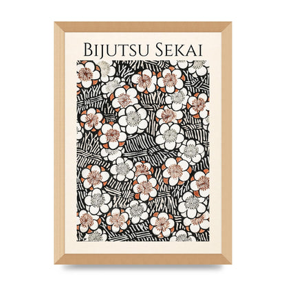 Bijutsu Sekai Floral Pattern 2 Illustration Printed Poster - A3 framed