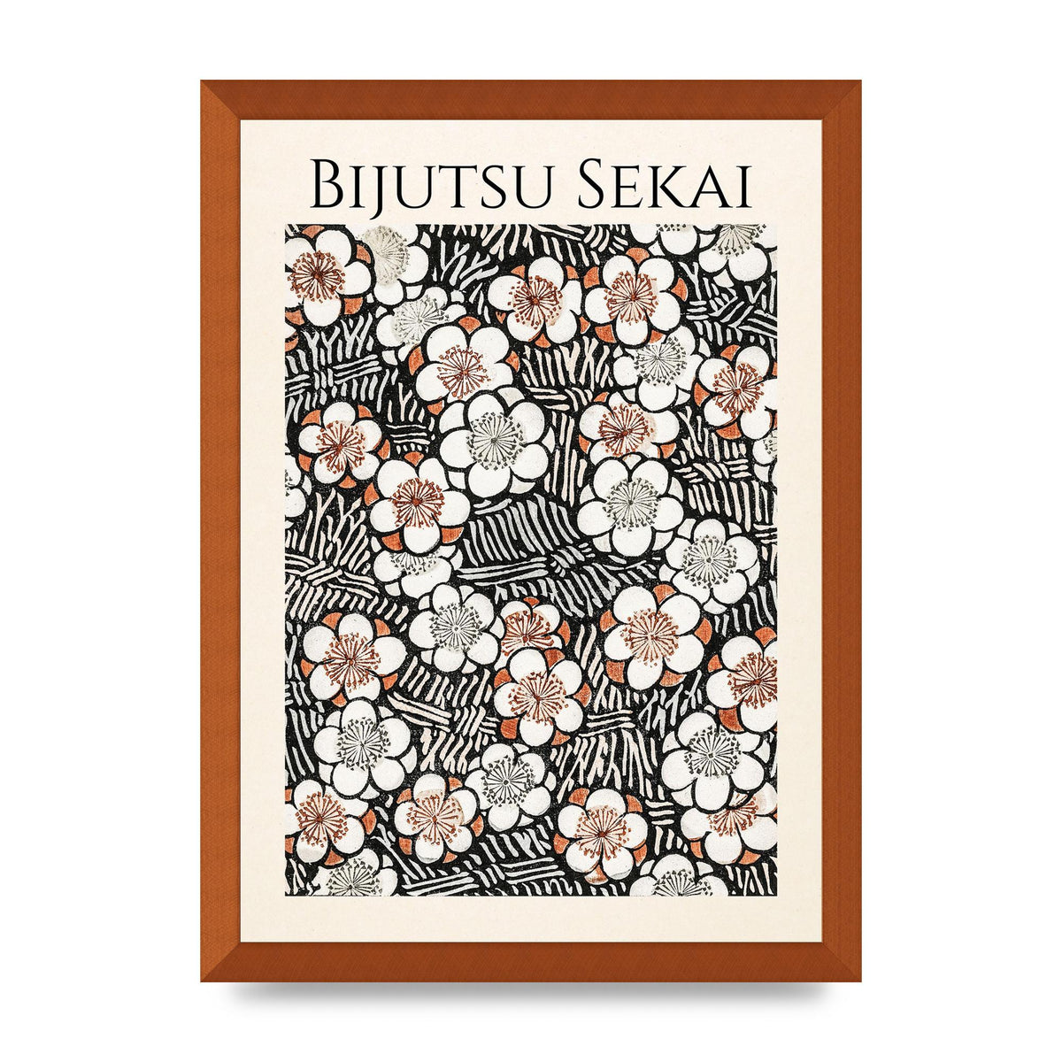 Bijutsu Sekai Floral Pattern 2 Illustration Printed Poster - A3 framed