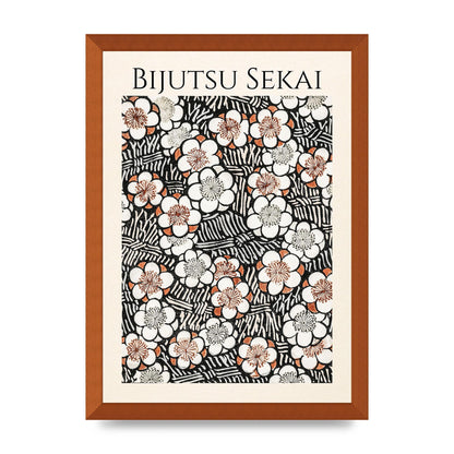 Bijutsu Sekai Floral Pattern 2 Illustration Printed Poster - A3 framed
