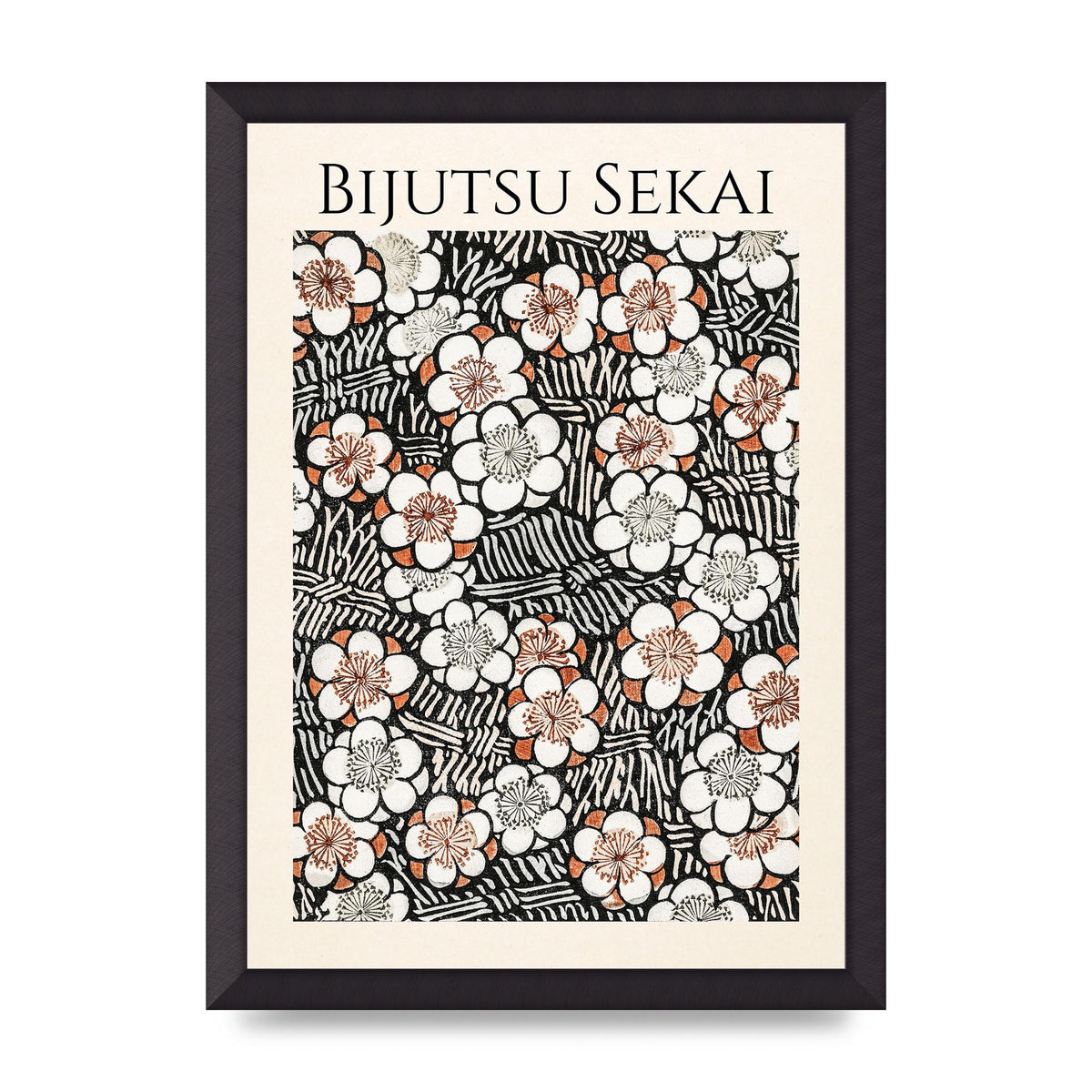 Bijutsu Sekai Floral Pattern 2 Illustration Printed Poster - A3 framed