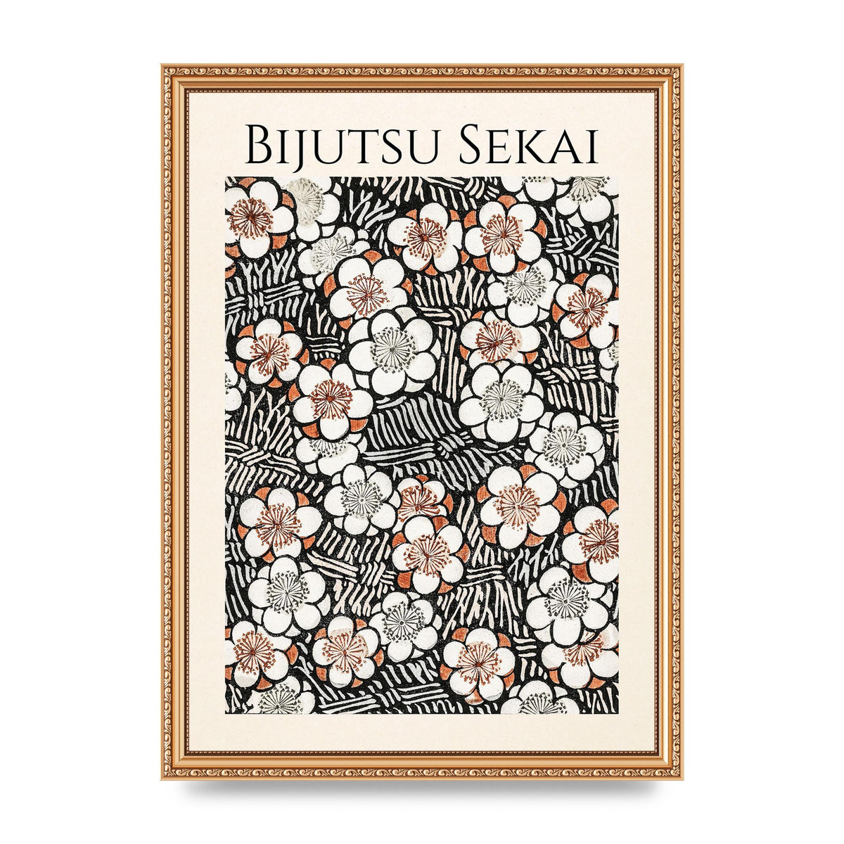Bijutsu Sekai Floral Pattern 2 Illustration Printed Poster - A3 framed