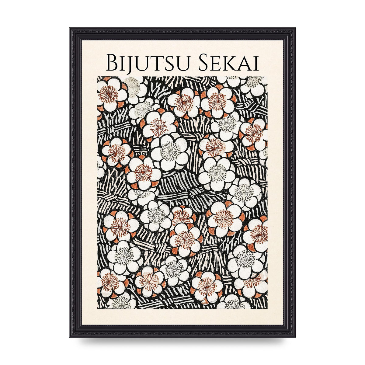 Bijutsu Sekai Floral Pattern 2 Illustration Printed Poster - A3 framed