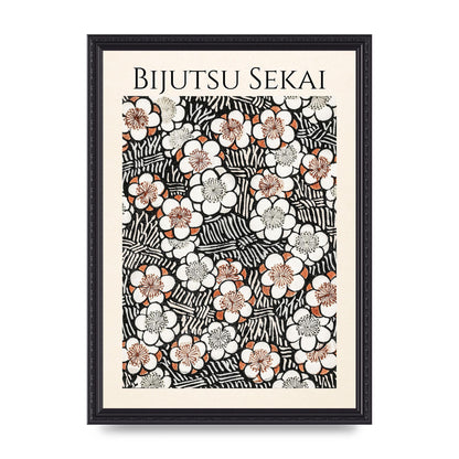 Bijutsu Sekai Floral Pattern 2 Illustration Printed Poster - A3 framed
