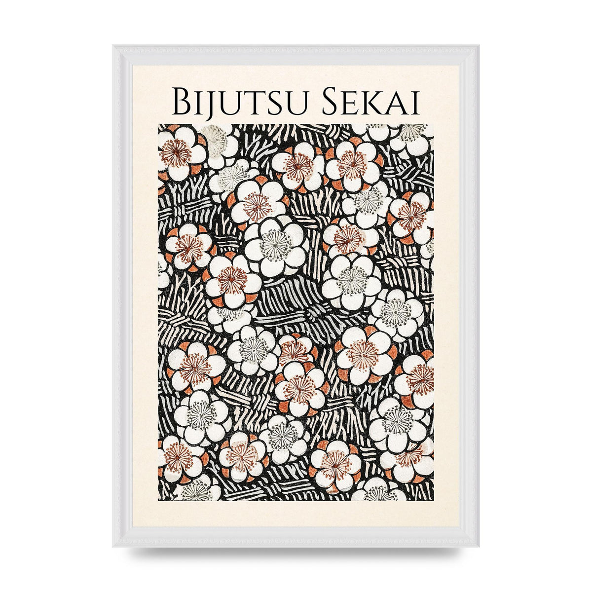 Bijutsu Sekai Floral Pattern 2 Illustration Printed Poster - A3 framed