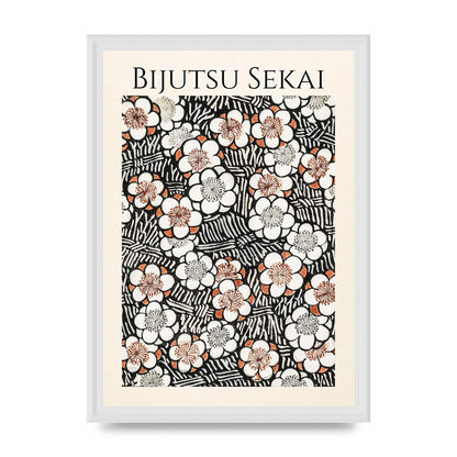 Bijutsu Sekai Floral Pattern 2 Illustration Printed Poster - A3 framed