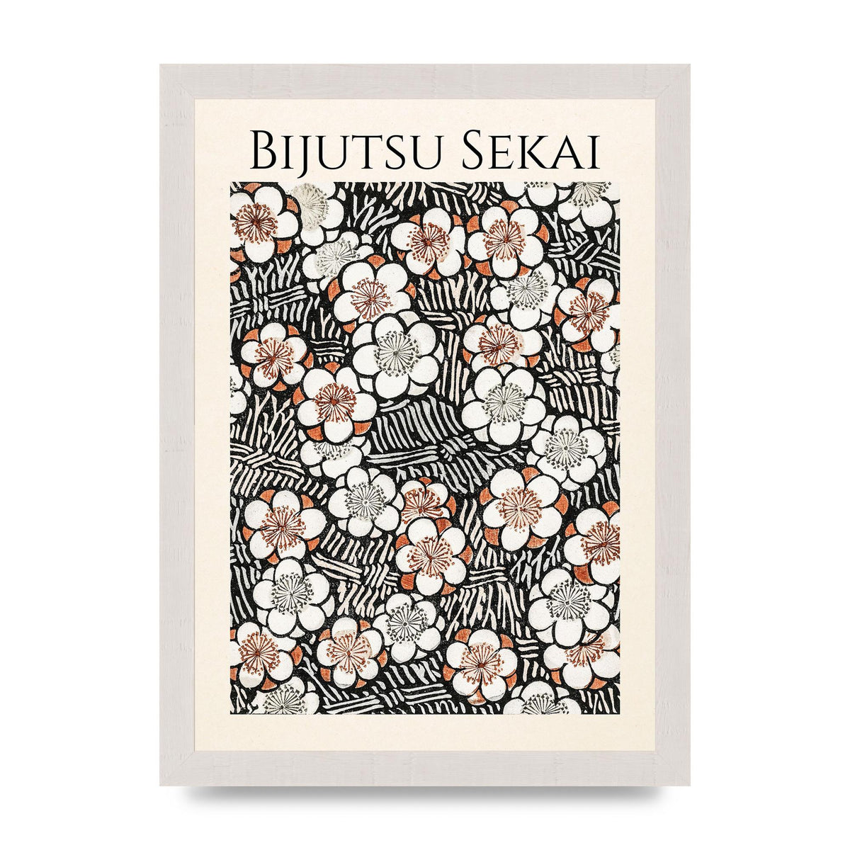 Bijutsu Sekai Floral Pattern 2 Illustration Printed Poster - A4 framed