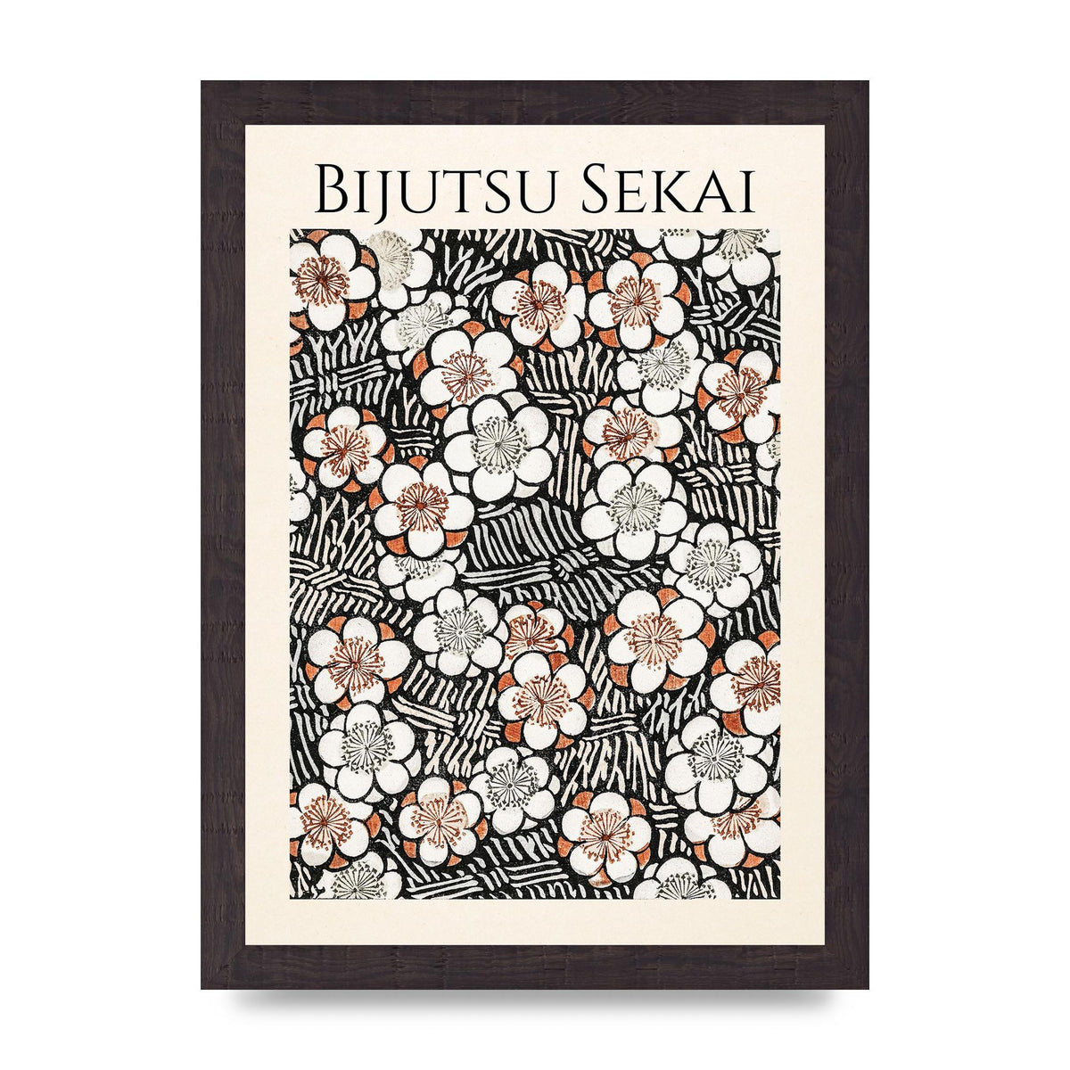 Bijutsu Sekai Floral Pattern 2 Illustration Printed Poster - A4 framed