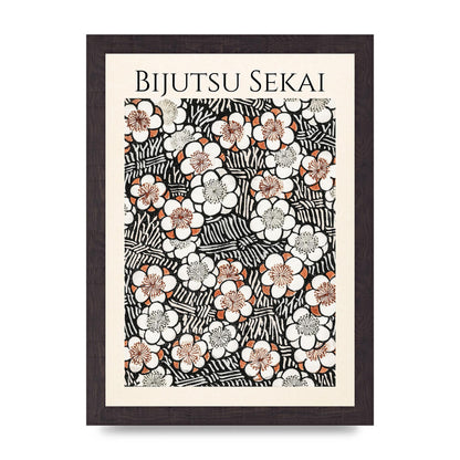 Bijutsu Sekai Floral Pattern 2 Illustration Printed Poster - A4 framed