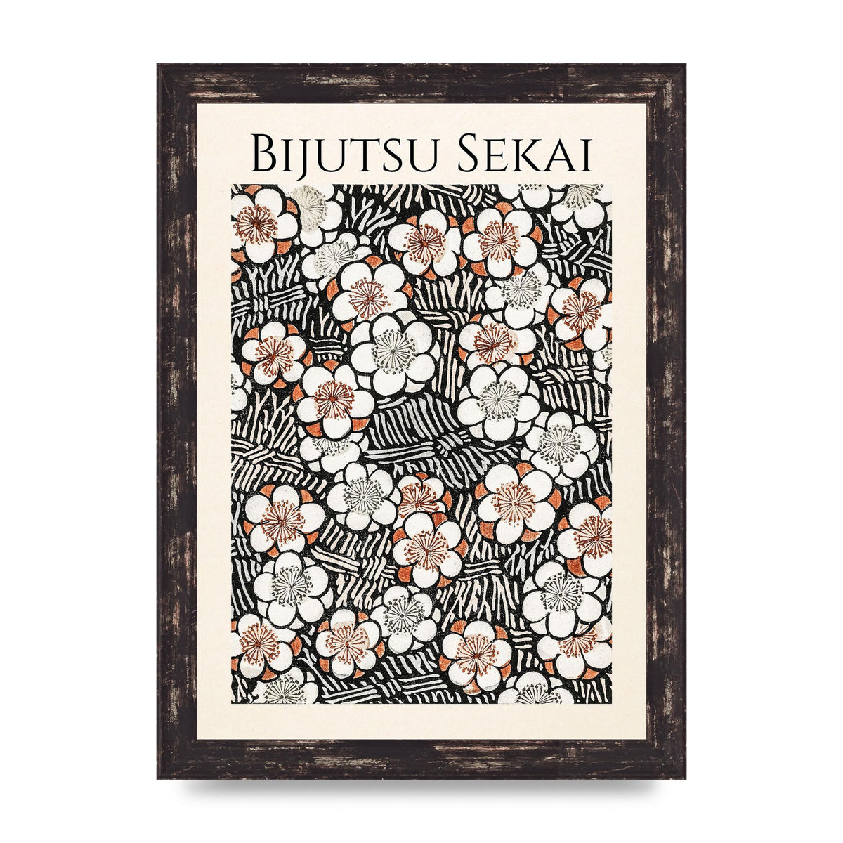 Bijutsu Sekai Floral Pattern 2 Illustration Printed Poster - A4 framed
