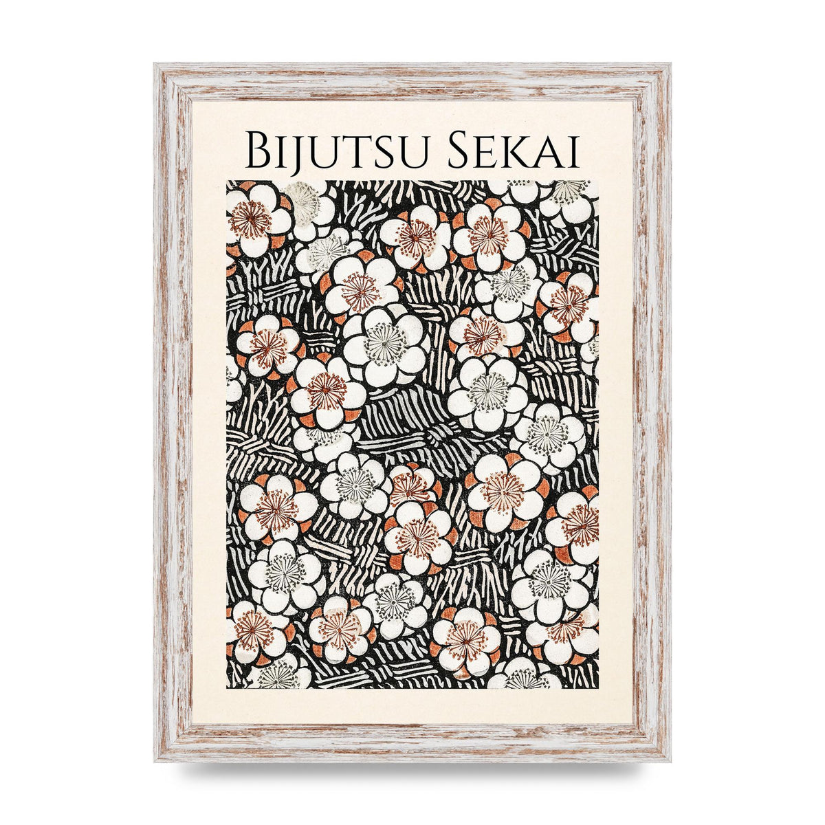 Bijutsu Sekai Floral Pattern 2 Illustration Printed Poster - A4 framed