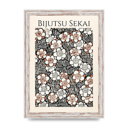 Bijutsu Sekai Floral Pattern 2 Illustration Printed Poster - A4 framed