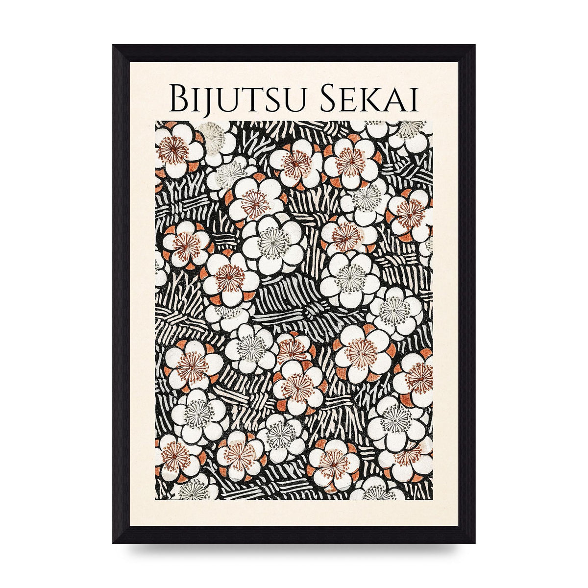 Bijutsu Sekai Floral Pattern 2 Illustration Printed Poster - A4 framed