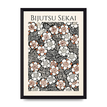 Bijutsu Sekai Floral Pattern 2 Illustration Printed Poster - A4 framed
