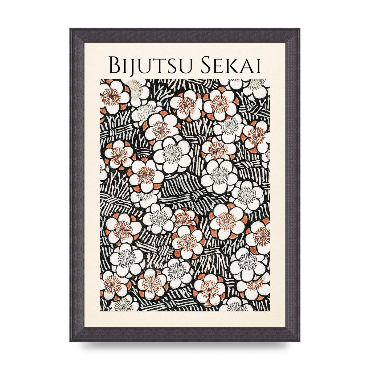 Bijutsu Sekai Floral Pattern 2 Illustration Printed Poster - A4 framed