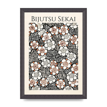 Bijutsu Sekai Floral Pattern 2 Illustration Printed Poster - A4 framed