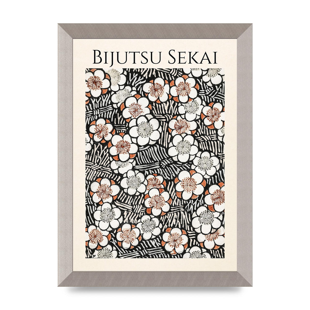 Bijutsu Sekai Floral Pattern 2 Illustration Printed Poster - A4 framed