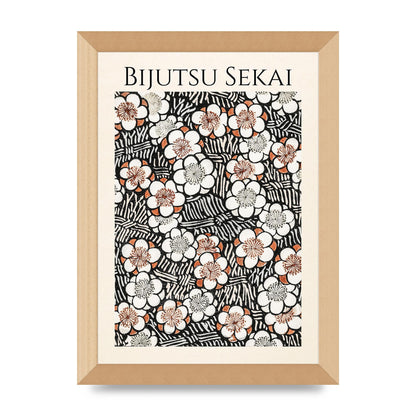 Bijutsu Sekai Floral Pattern 2 Illustration Printed Poster - A4 framed