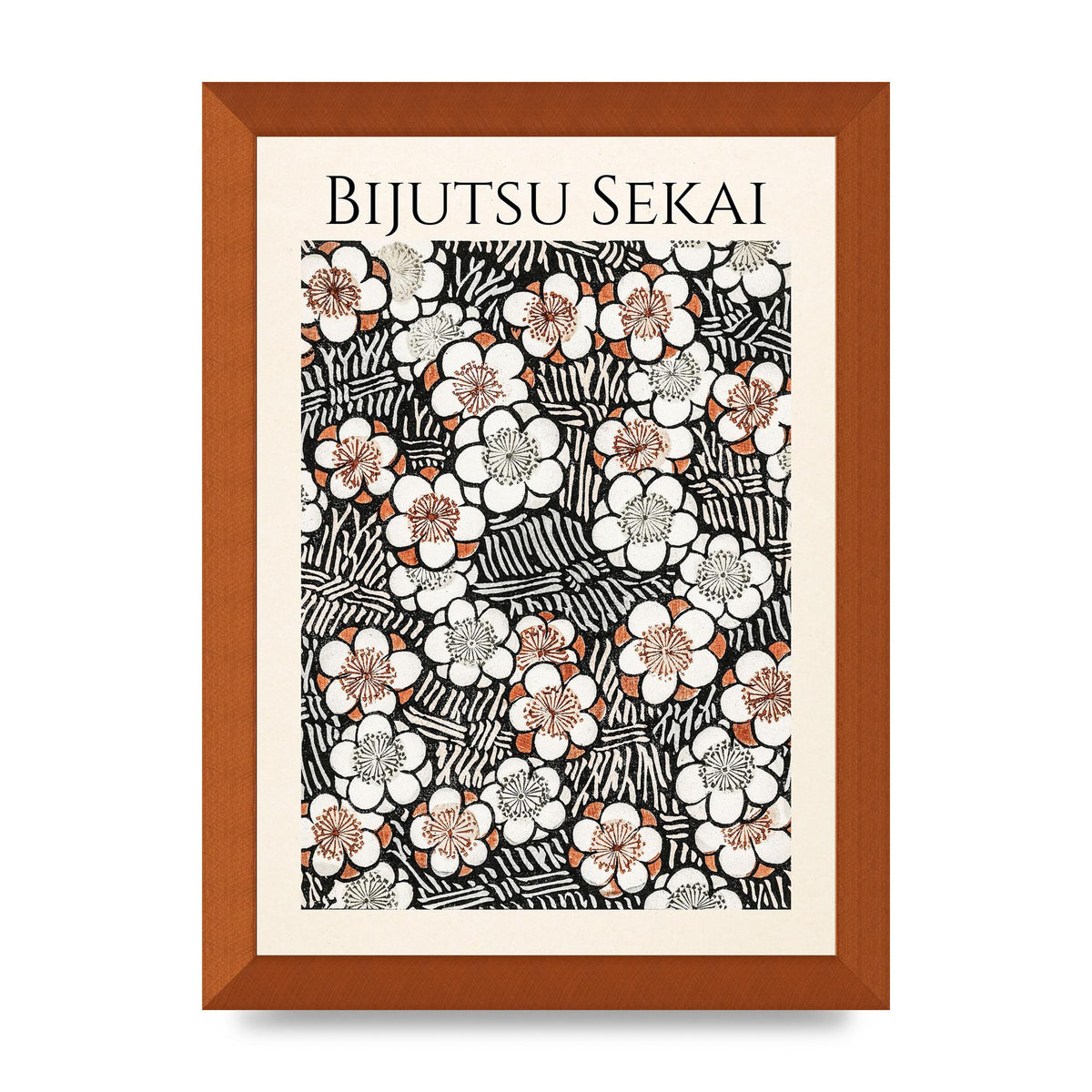 Bijutsu Sekai Floral Pattern 2 Illustration Printed Poster - A4 framed